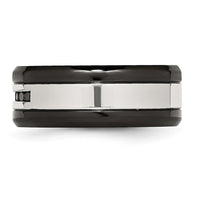 Load image into Gallery viewer, Chisel Stainless Steel Polished Black IP-plated 1/4 Carat Black Diamond 9mm Band
