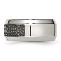 Load image into Gallery viewer, Chisel Stainless Steel Polished 1/3 Carat Black Diamond 10mm Band
