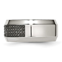 Load image into Gallery viewer, Chisel Stainless Steel Polished 1/3 Carat Black Diamond 10mm Band
