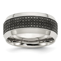 Load image into Gallery viewer, Chisel Stainless Steel Polished 1/3 Carat Black Diamond 10mm Band
