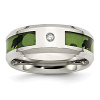 Load image into Gallery viewer, Chisel Stainless Steel Polished Camouflage .03 Carat Diamond 8mm Band
