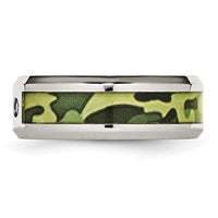 Load image into Gallery viewer, Chisel Stainless Steel Polished Camouflage 1/10 Carat Diamond 8mm Band
