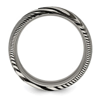 Load image into Gallery viewer, Chisel Damascus Steel Polished 8mm Band
