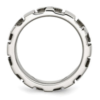 Load image into Gallery viewer, Chisel Stainless Steel Brushed and Polished 3pt Diamond Cross 9mm Band
