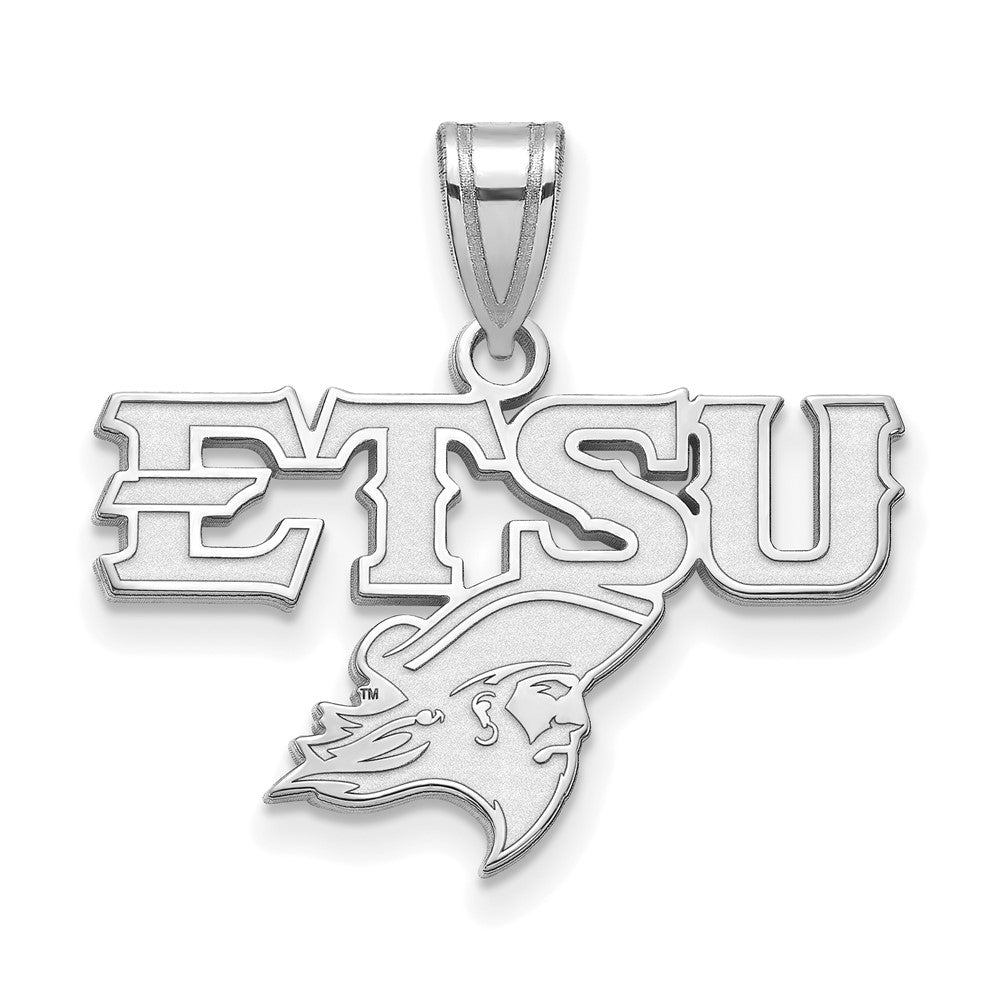 10K White Gold LogoArt East Tennessee State U. Medium Pendant