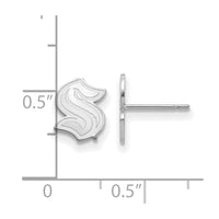 Load image into Gallery viewer, 10k White Gold NHL LogoArt Seattle Kraken XS Post Earrings
