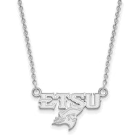Load image into Gallery viewer, 10K White Gold LogoArt East Tennessee State U. Small Necklace
