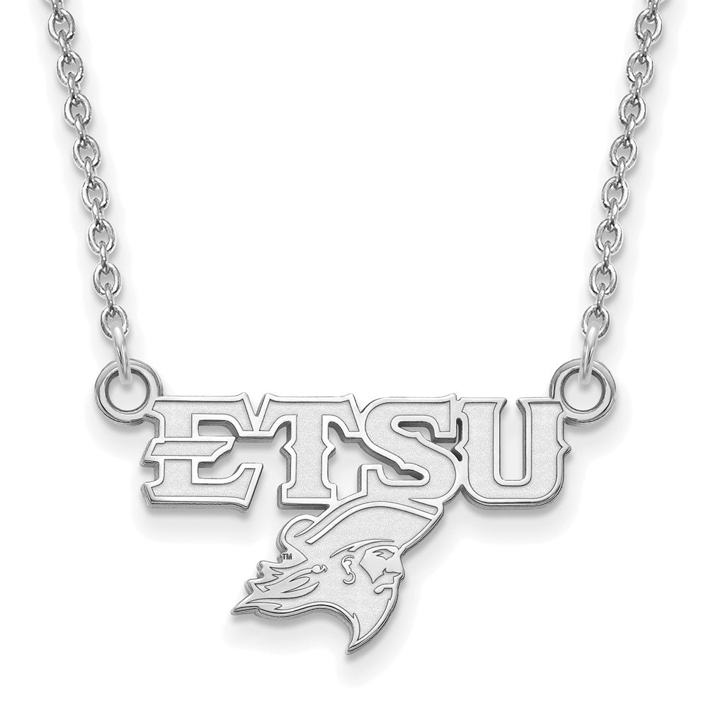 14K White Gold LogoArt East Tennessee State U. Small Necklace