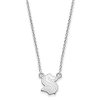 Load image into Gallery viewer, 10k White Gold NHL LogoArt Seattle Kraken Small Pendant Necklace
