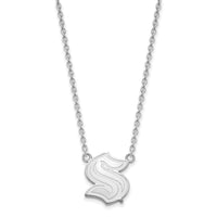 Load image into Gallery viewer, 10k White Gold NHL LogoArt Seattle Kraken Large Pendant Necklace
