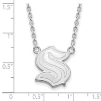 Load image into Gallery viewer, 14k White Gold NHL LogoArt Seattle Kraken Large Pendant Necklace
