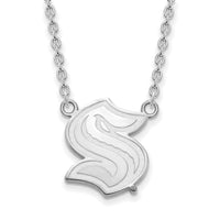 Load image into Gallery viewer, 14k White Gold NHL LogoArt Seattle Kraken Large Pendant Necklace
