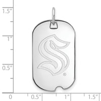Load image into Gallery viewer, 10k White Gold NHL LogoArt Seattle Kraken Small Dog Tag Pendant
