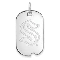 Load image into Gallery viewer, 10k White Gold NHL LogoArt Seattle Kraken Small Dog Tag Pendant
