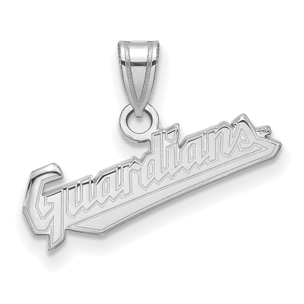 14k White Gold MLB LogoArt Cleveland Guardians Small Pendant