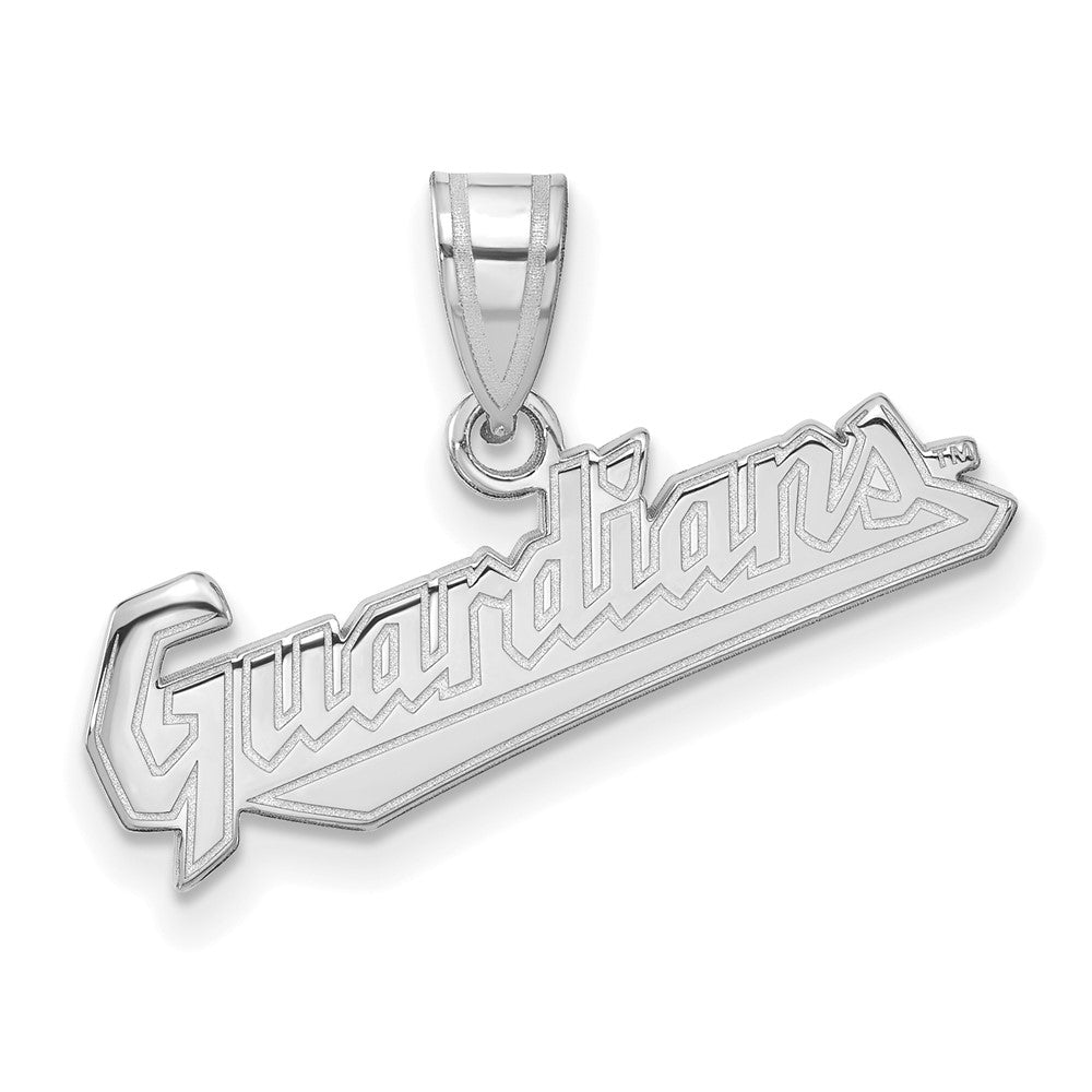 14k White Gold MLB LogoArt Cleveland Guardians Medium Pendant