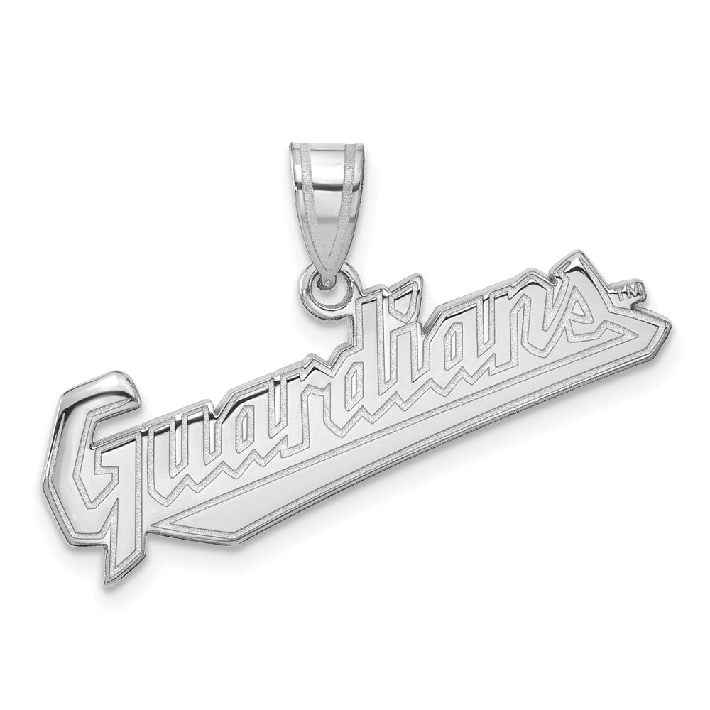 14k White Gold MLB LogoArt Cleveland Guardians Large Pendant