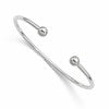 Sterling Silver 2.5mm w/6.0mm Threaded Ball Cuff Bangle