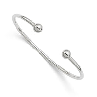 Load image into Gallery viewer, Sterling Silver 2.5mm w/6.0mm Threaded Ball Cuff Bangle
