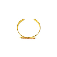 Load image into Gallery viewer, Sterling Silver Gold-tone Textured Champagne Crystal Oval Bangle
