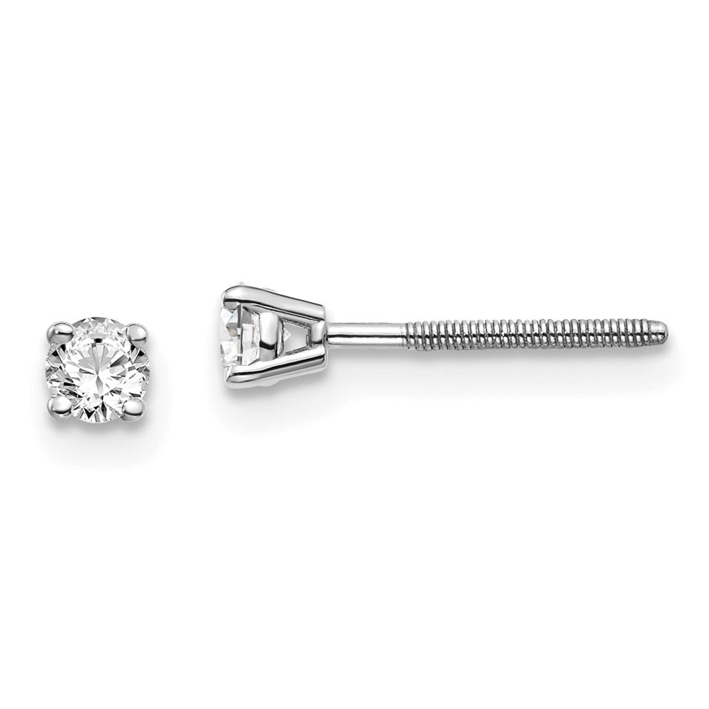 14kw .20ct SI3 G-I Diamond Stud Thread on/off Post Earrings