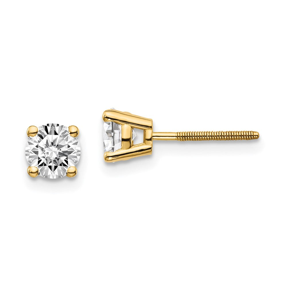 14ky .95ct. VS2/SI1 G-I Diamond Stud Thread on/off Post Earrings