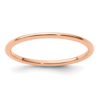 Load image into Gallery viewer, 14K Rose Gold 1.2mm Half Round Polished Stackable Band Size 10
