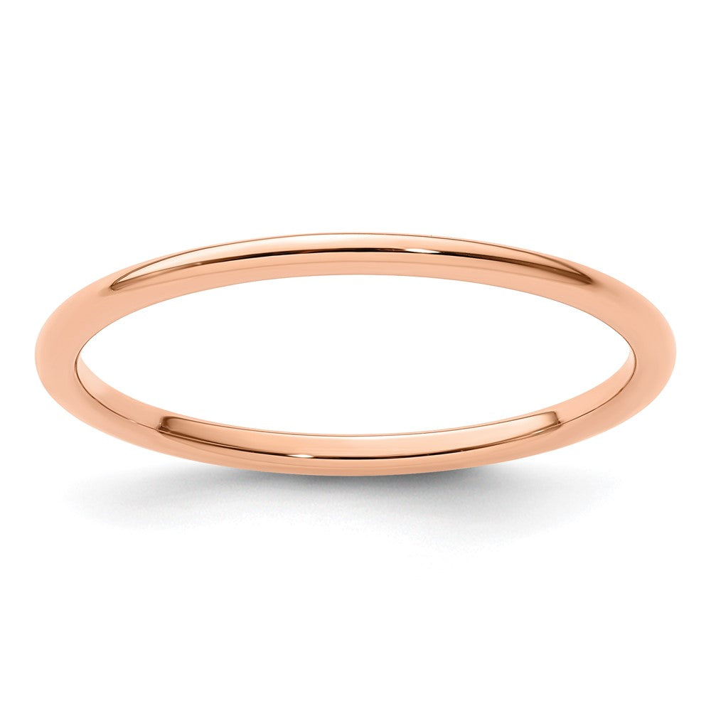 14K Rose Gold 1.2mm Half Round Polished Stackable Band Size 4.5