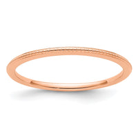 Load image into Gallery viewer, 14K Rose Gold 1.2mm Beaded Stackable Band Size 5.5
