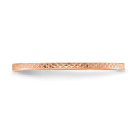 Load image into Gallery viewer, 14K Rose Gold 1.2mm Criss-Cross Pattern Stackable Band Size 7
