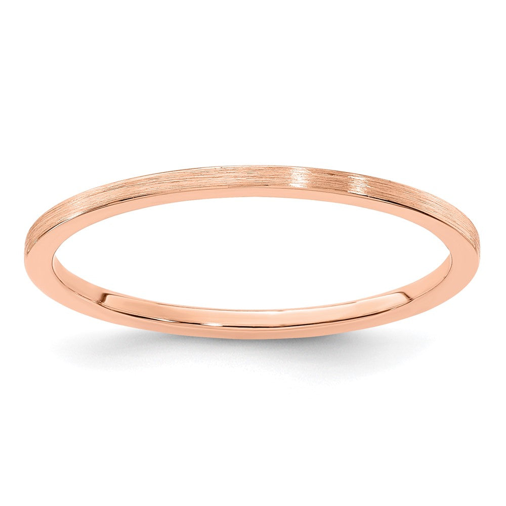 14K Rose Gold 1.2mm Flat Satin Stackable Band Size 5