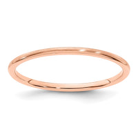 Load image into Gallery viewer, 14K Rose Gold 1.2mm Half Round Satin Stackable Band Size 7.5
