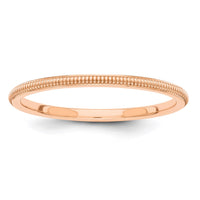 Load image into Gallery viewer, 14k Rose Gold 1.5mm Milgrain Stackable Band Size 4
