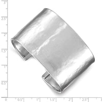 Load image into Gallery viewer, Herco Sterling Silver Rh-plated 37mm Hammered Cuff Bangle
