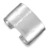 Load image into Gallery viewer, Herco Sterling Silver Rh-plated 37mm Hammered Cuff Bangle
