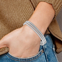 Load image into Gallery viewer, Herco Sterling Silver RHP 3mm 3-Row Wrapped Cuff Bangle
