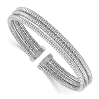 Load image into Gallery viewer, Herco Sterling Silver RHP 3mm 3-Row Wrapped Cuff Bangle
