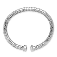 Load image into Gallery viewer, Herco Sterling Silver Rhod-pltd 8.5mm Wrapped Cuff Bangle
