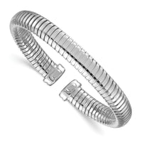 Load image into Gallery viewer, Herco Sterling Silver Rhod-pltd 8.5mm Wrapped Cuff Bangle
