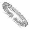 Herco Sterling Silver Rhod-pltd 8.5mm Wrapped Cuff Bangle
