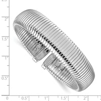 Load image into Gallery viewer, Herco Sterling Silver Rhodium-plated 15.7mm Wrapped Cuff Bangle
