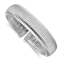 Load image into Gallery viewer, Herco Sterling Silver Rhodium-plated 15.7mm Wrapped Cuff Bangle
