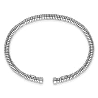 Load image into Gallery viewer, Herco Sterling Silver Rhodium-plated 4mm Wrapped Cuff Bangle
