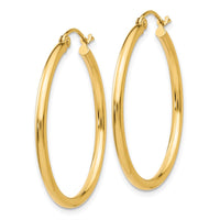 Load image into Gallery viewer, 14k Polished 2x30mm Lightweight Tube Hoop Earrings
