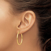 Load image into Gallery viewer, 14k Polished 2x30mm Lightweight Tube Hoop Earrings
