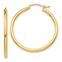 Load image into Gallery viewer, 14k Polished 2x30mm Lightweight Tube Hoop Earrings
