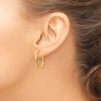 Load image into Gallery viewer, 14k Polished 2x20mm Tube Hoop Earrings
