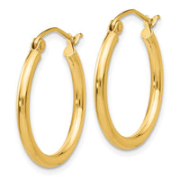 Load image into Gallery viewer, 14k Polished 2x20mm Lightweight Tube Hoop Earrings
