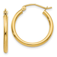 Load image into Gallery viewer, 14k Polished 2x20mm Tube Hoop Earrings
