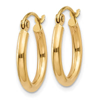 Load image into Gallery viewer, 14k Polished 2x15mm Tube Hoop Earrings
